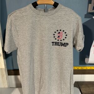 Gray Short Sleeve Tee with Red Design